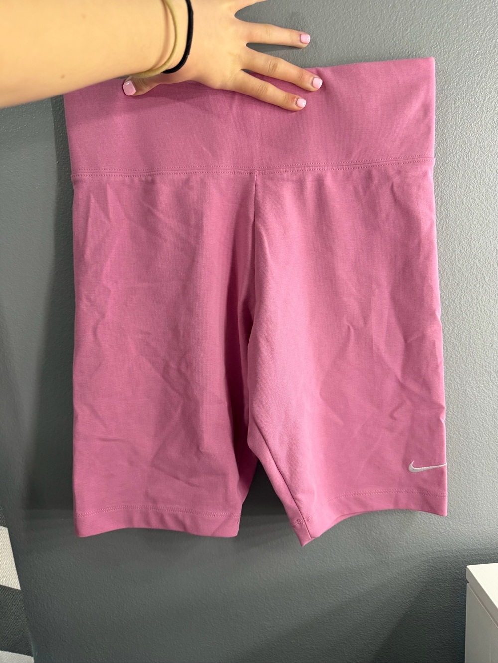 Nike Women's Dusty Pink High-Waist Bike Shorts